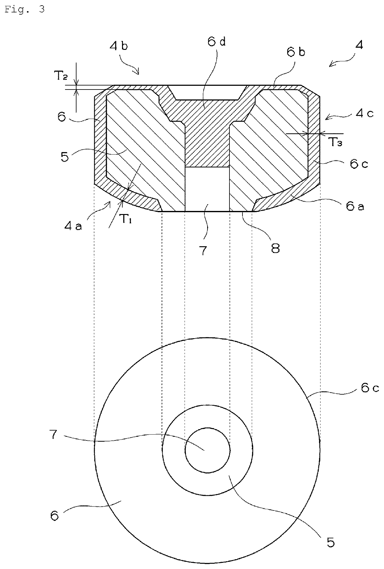 Semispherical shoe for swash plate compressor and swash plate compressor