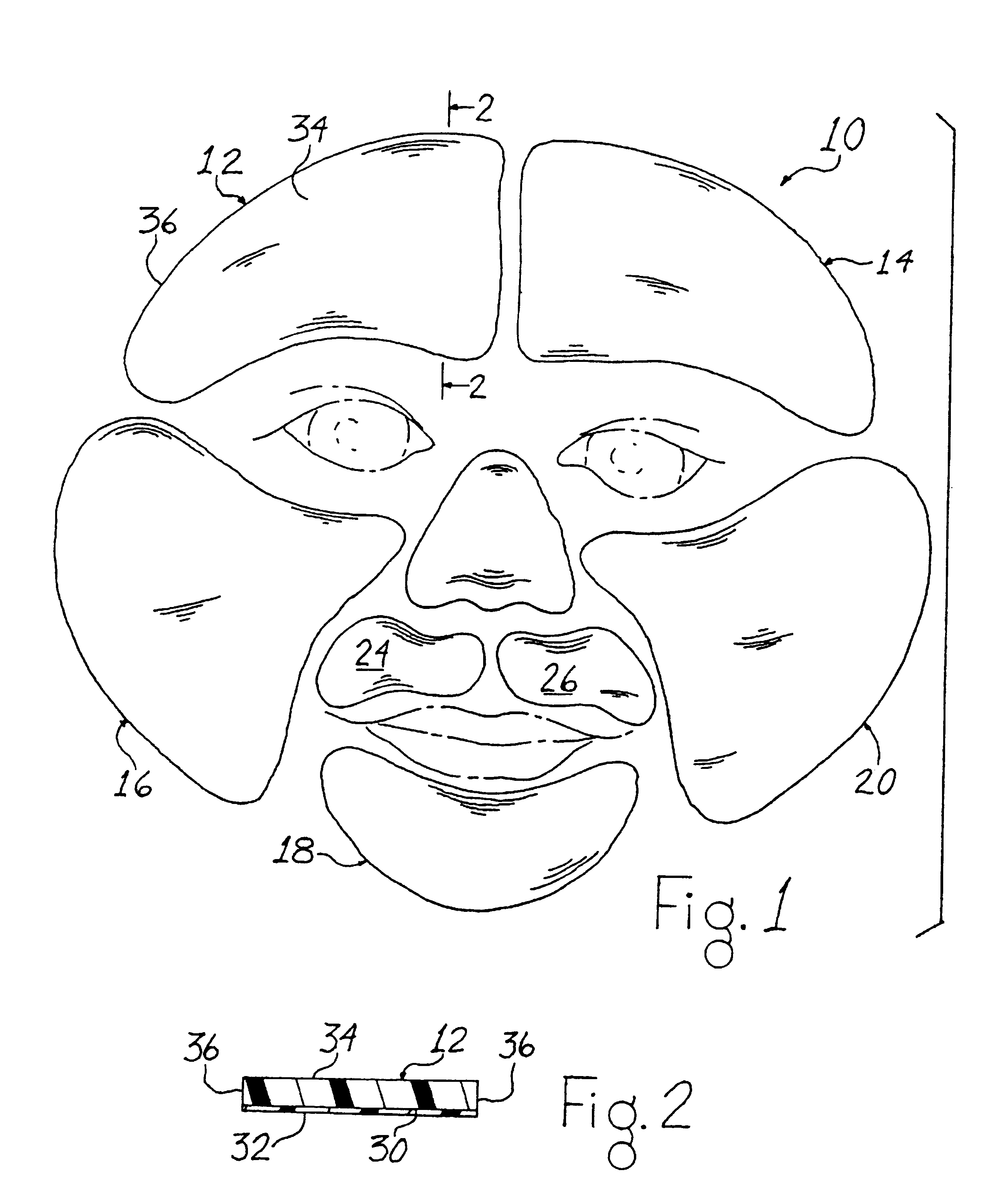 Segmental face mask