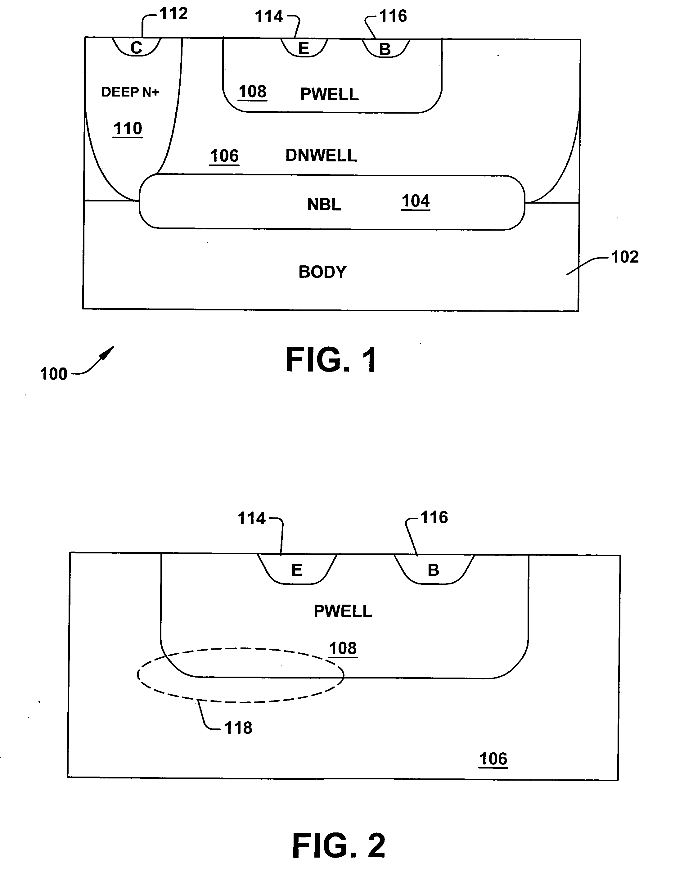 Collector tailored structures for integration of binary junction transistors