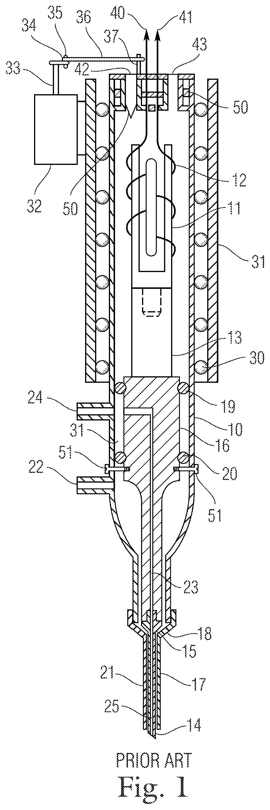 Dual lumen surgical hand-piece with ultrasonic knife