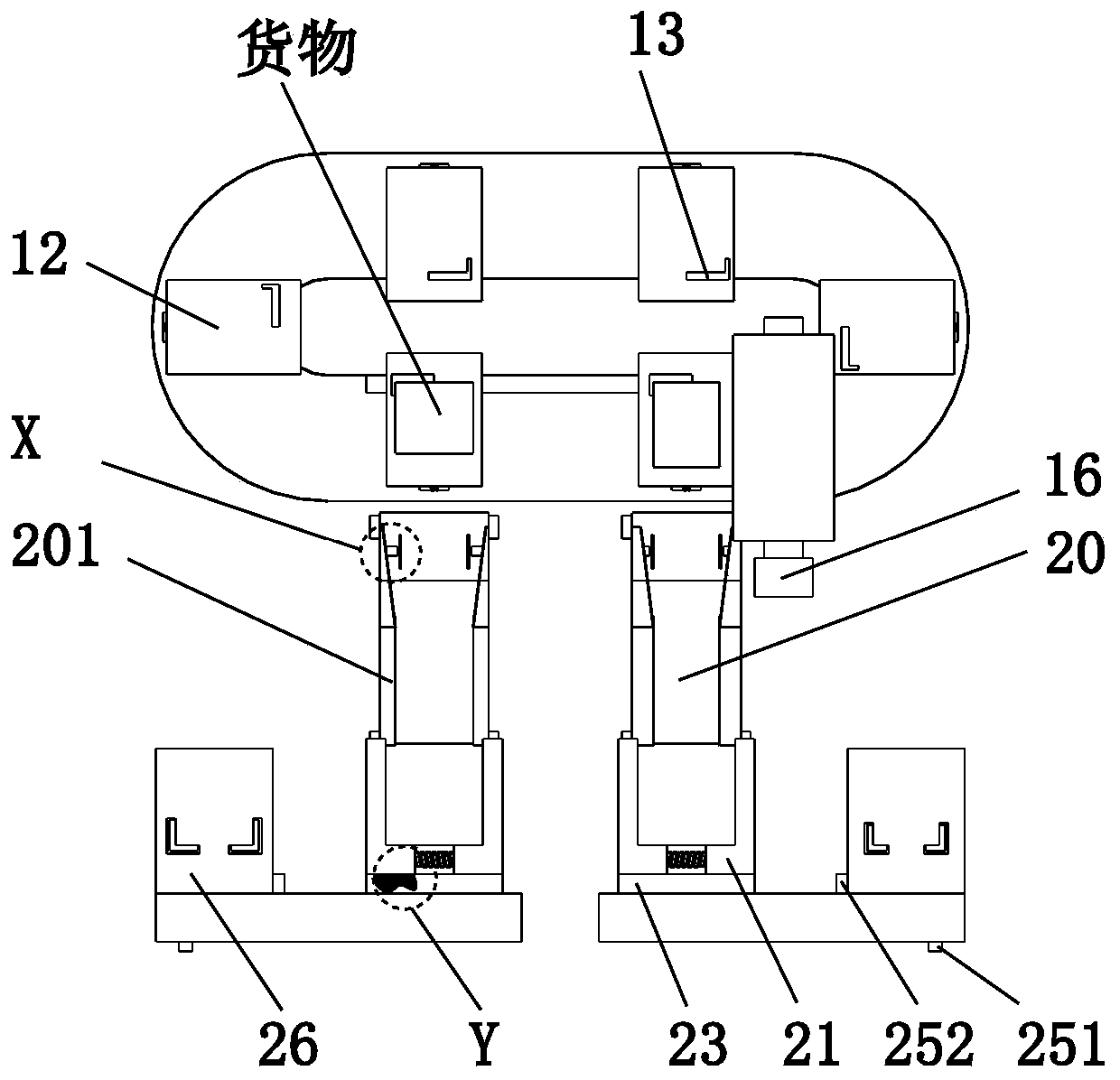 Automatic sorting and processing assembly line of logistics warehouse