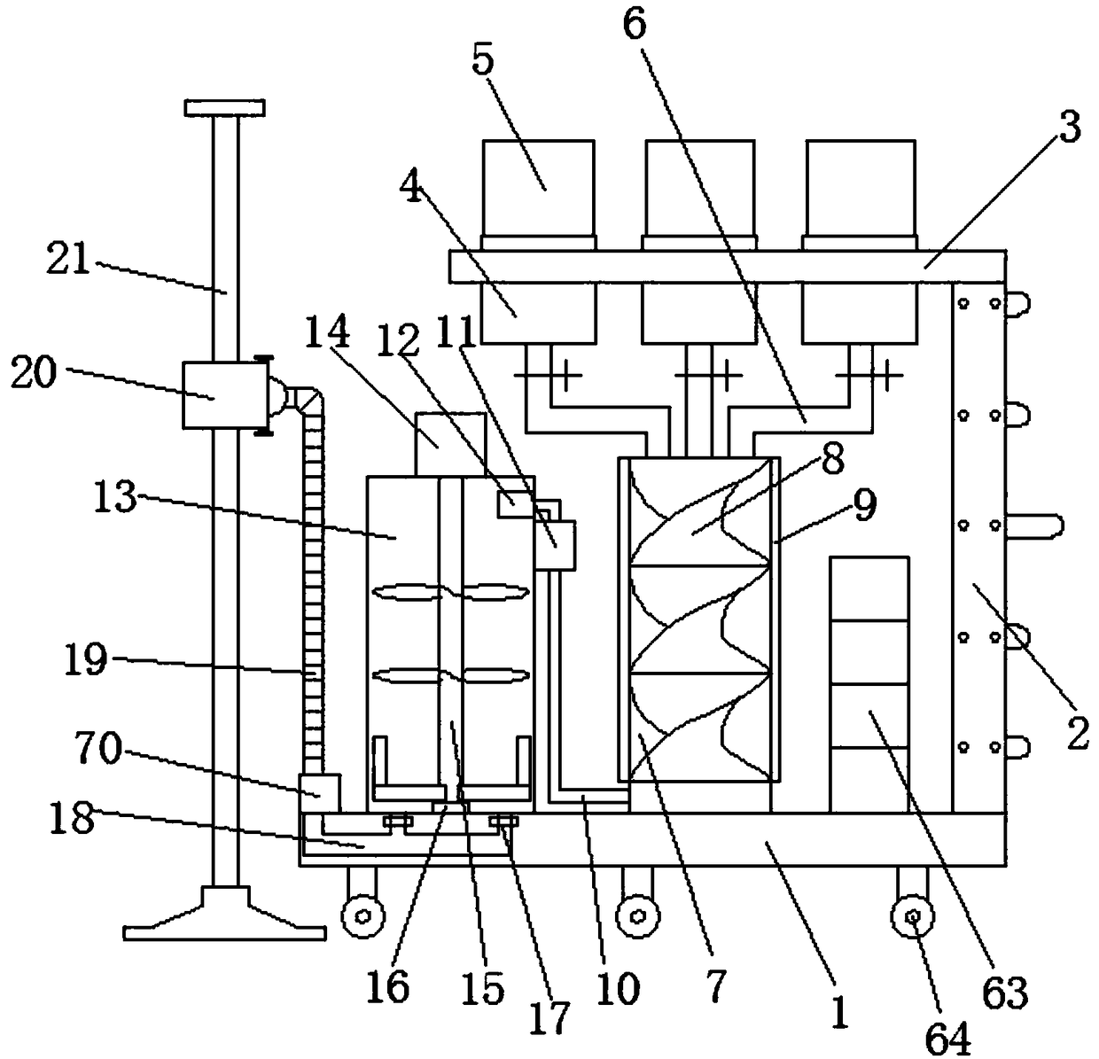 Building wall face spraying device