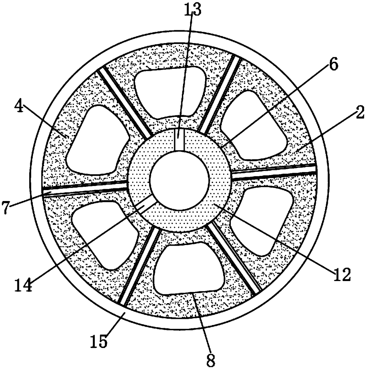 Special composite belt wheel for ceramic glazing and conveying line