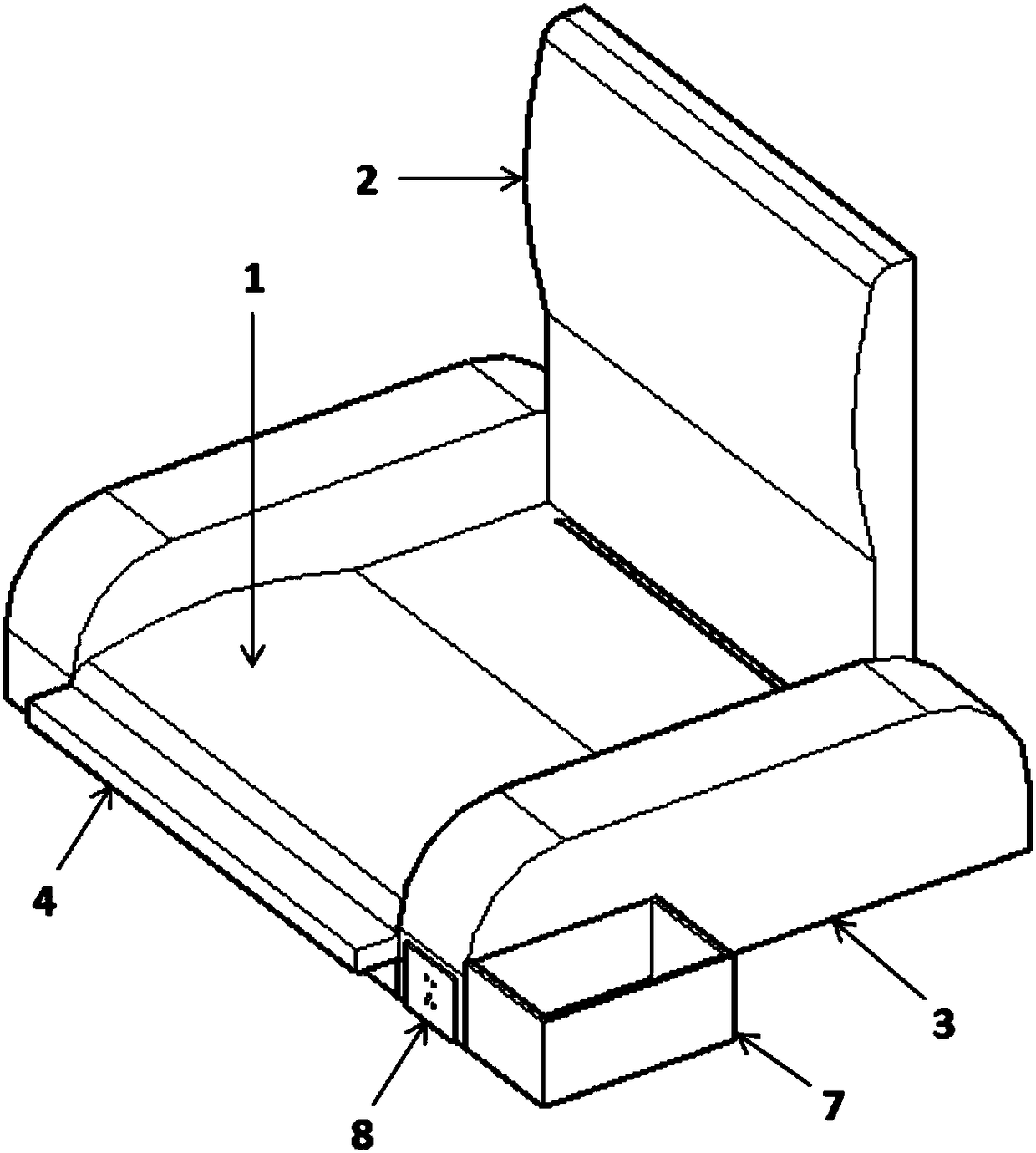 Extensible vehicle seat with massage function