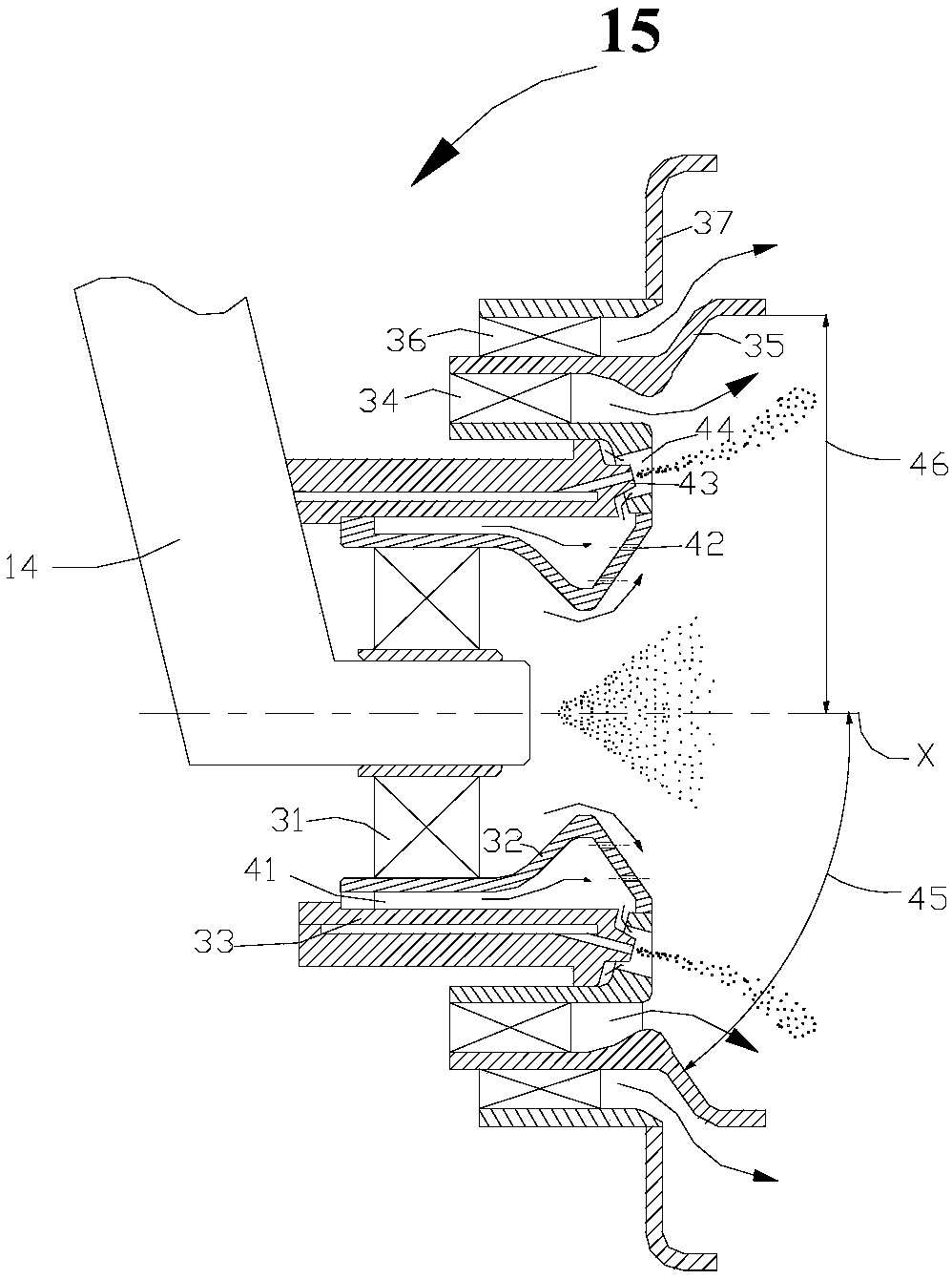 Coaxial partition high-temperature-rise combustor head