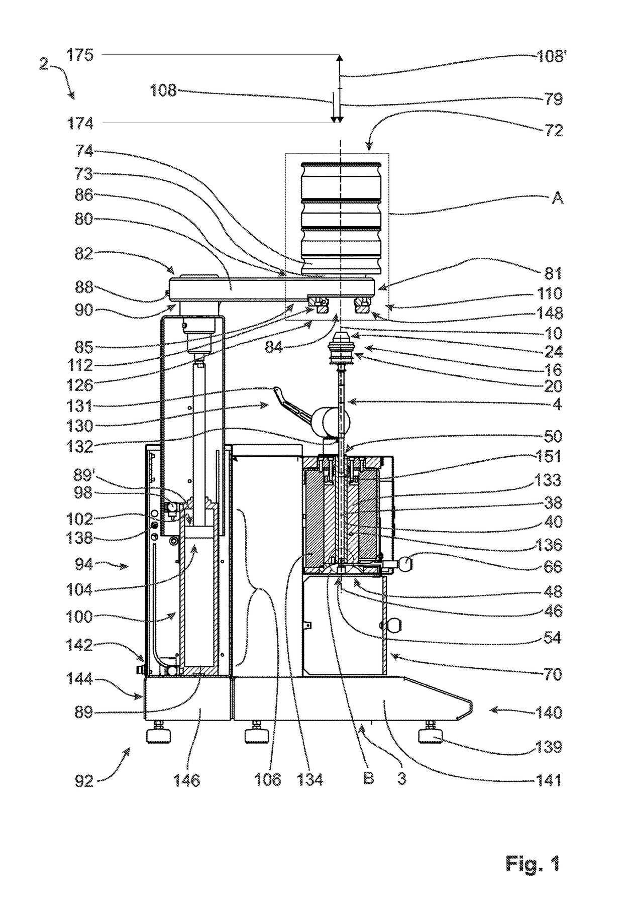 Flow test machine and an associated measurement method, as well as an associated cleaning process