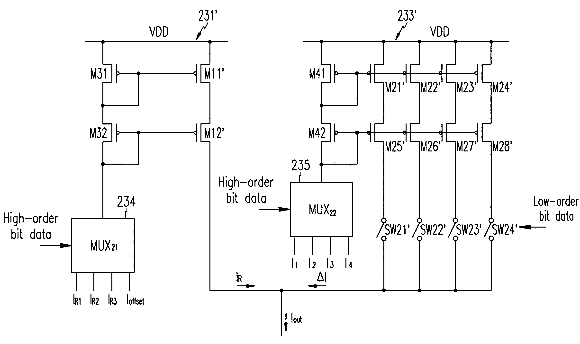 Digital/analog converter, display device using the same, and display panel and driving method thereof