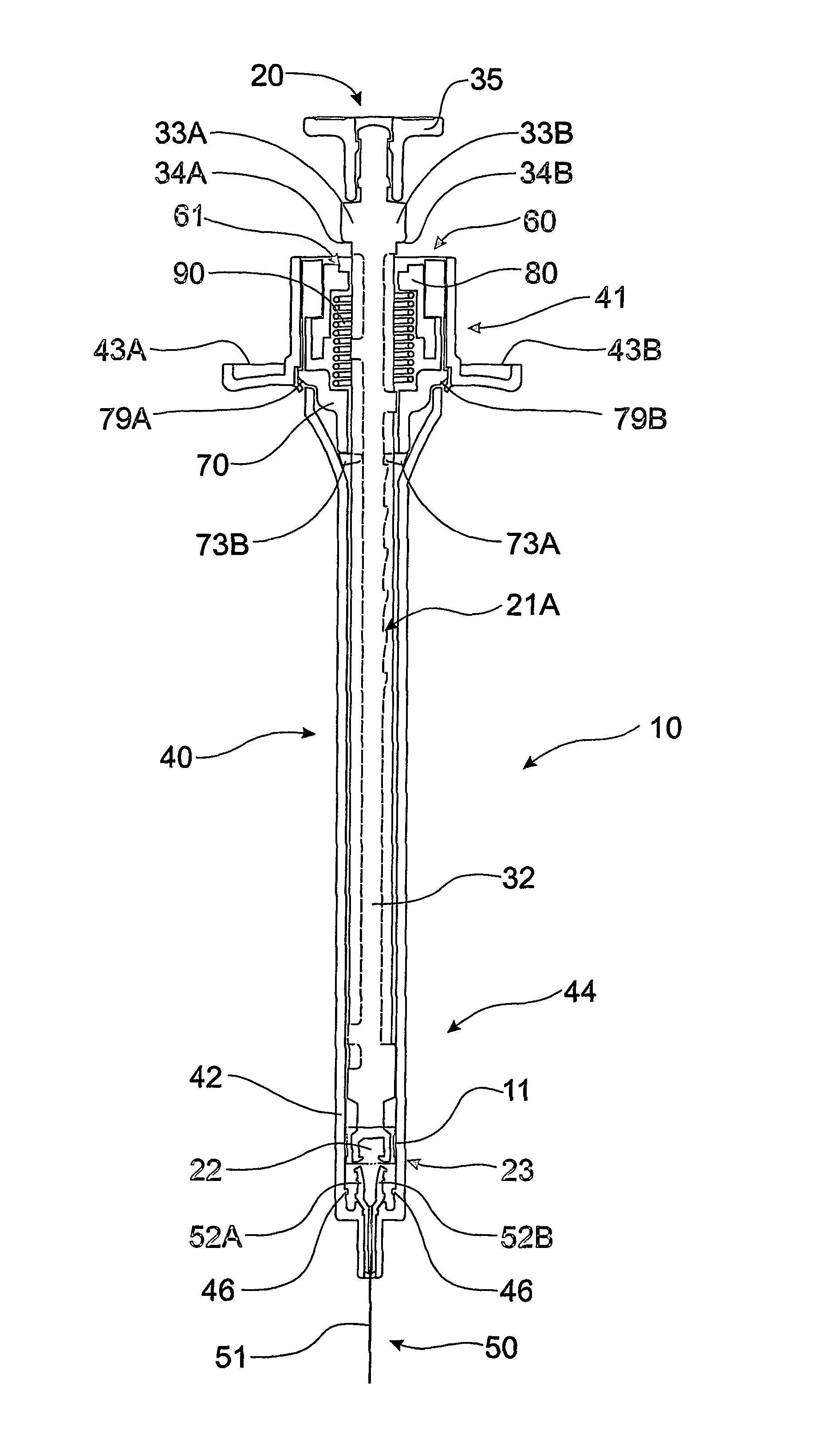 Syringe spring retainer