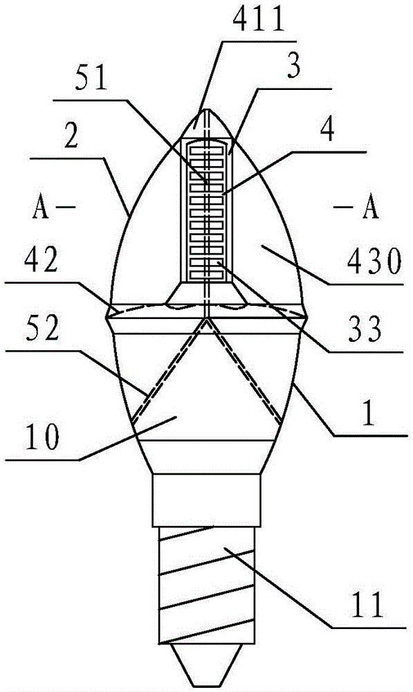 A kind of LED light bulb with efficient heat dissipation