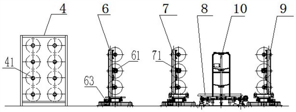 Automatic cylinder falling system and using method thereof