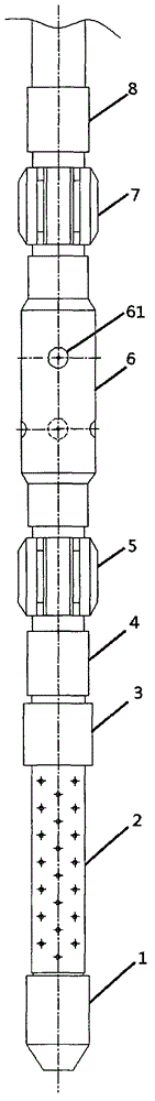 Device and method for immovable-string type packer-free sliding-sleeve hydraulic-jet pulsed acid fracturing