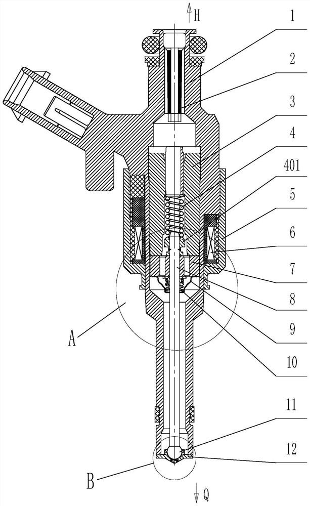 In-cylinder direct injection solenoid valve injector