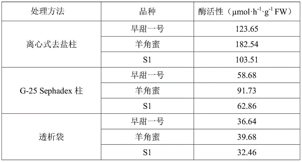 Method for extracting sucrose phosphate synthetase from muskmelon leaves and determining activity of sucrose phosphate synthetase