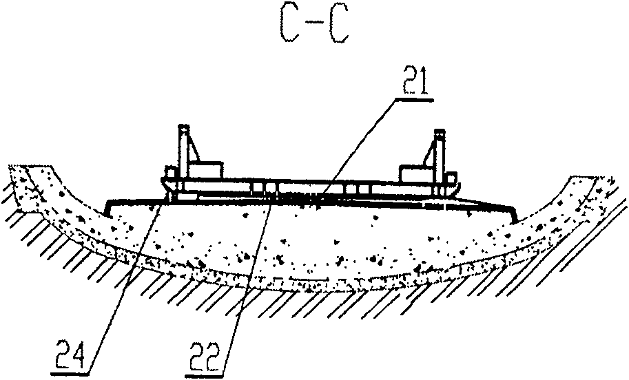 Tunnel overhead arch mould plate trolley possessing floating type bottom carriage