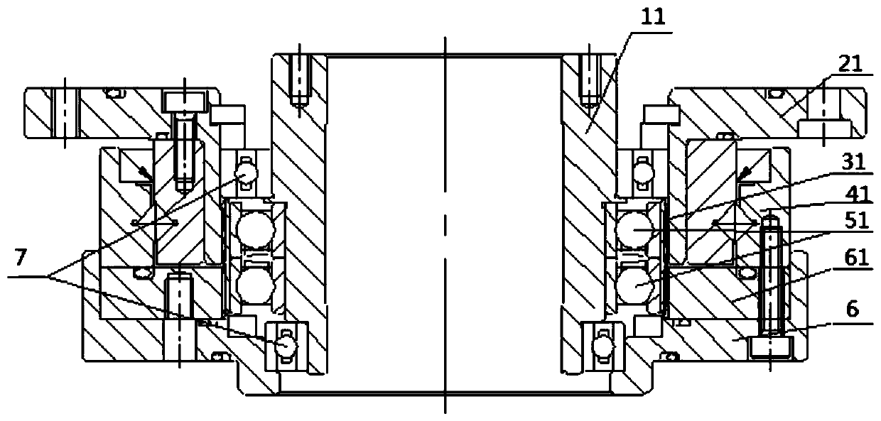 Integrated type double-rigid-wheel harmonic speed reducer without inner and outer ring rolling needle type flexible bearing