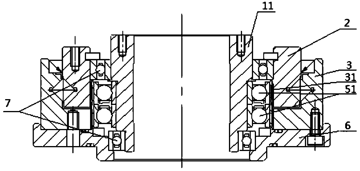 Integrated type double-rigid-wheel harmonic speed reducer without inner and outer ring rolling needle type flexible bearing