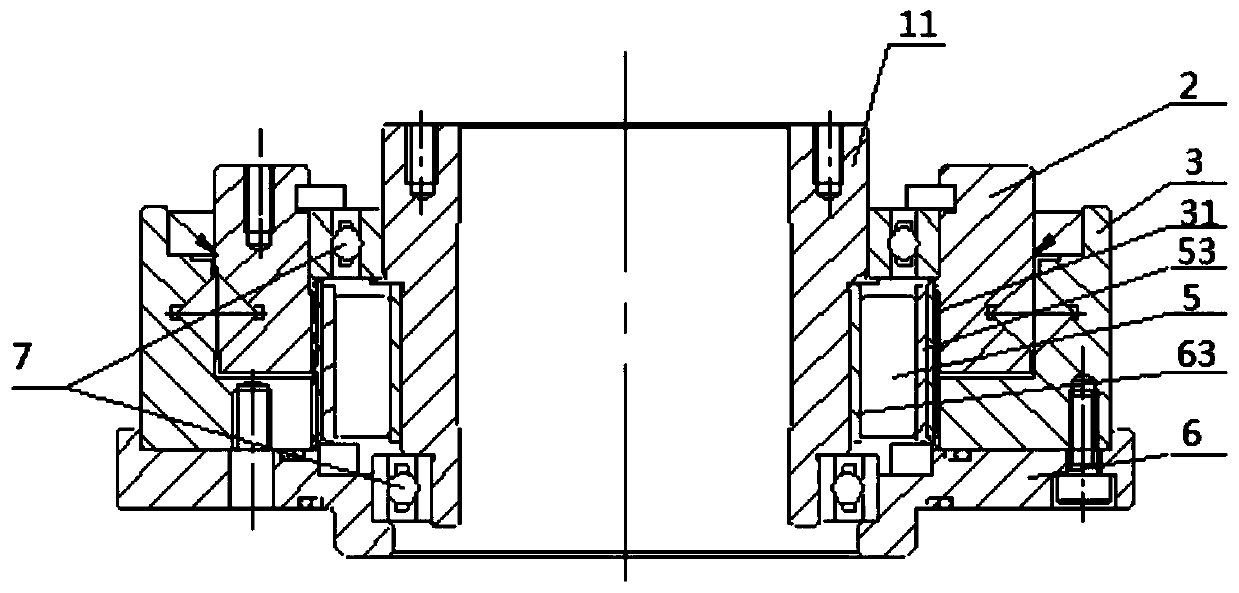 Integrated type double-rigid-wheel harmonic speed reducer without inner and outer ring rolling needle type flexible bearing