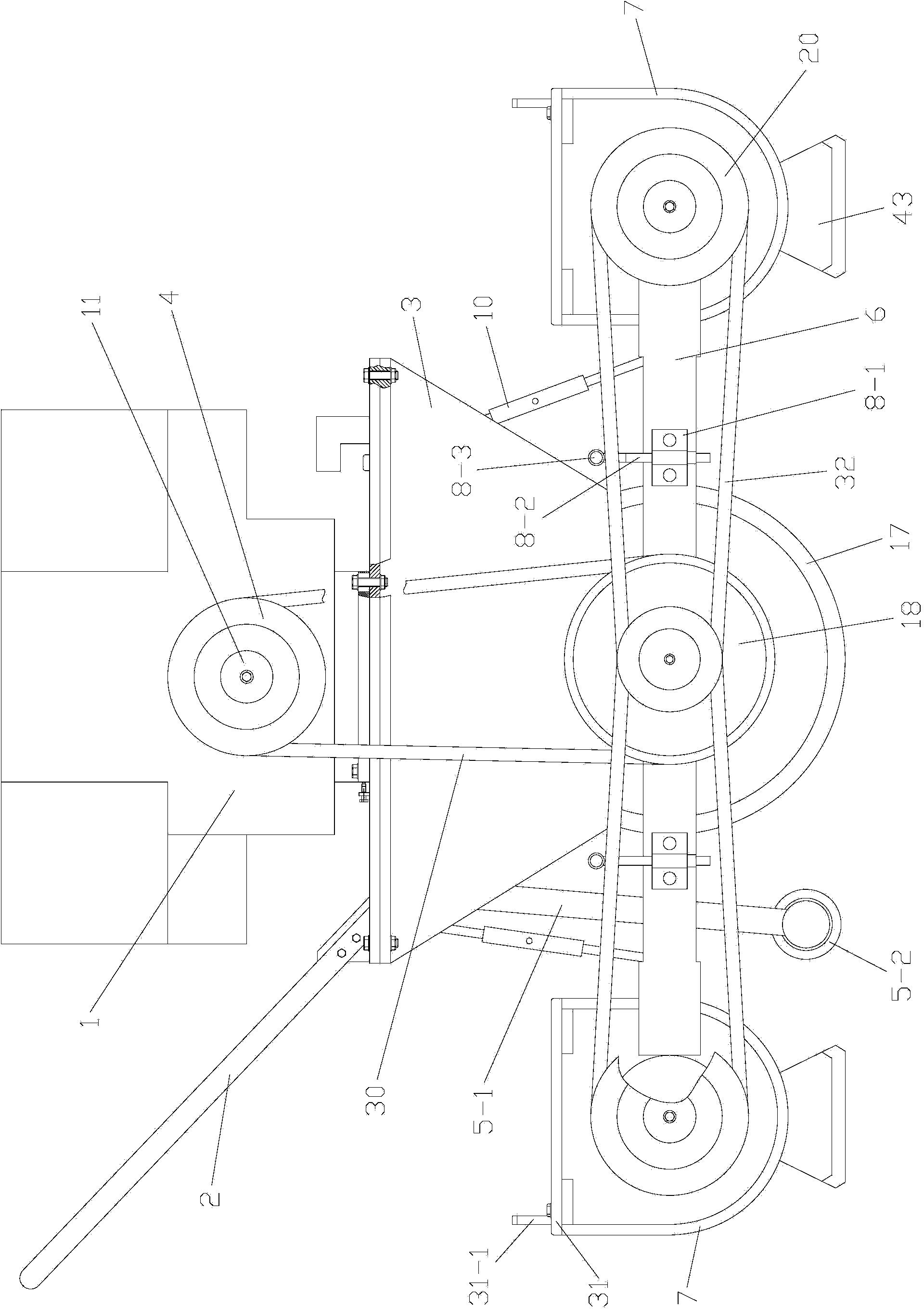 Double-ramming-head small-sized compacting machine