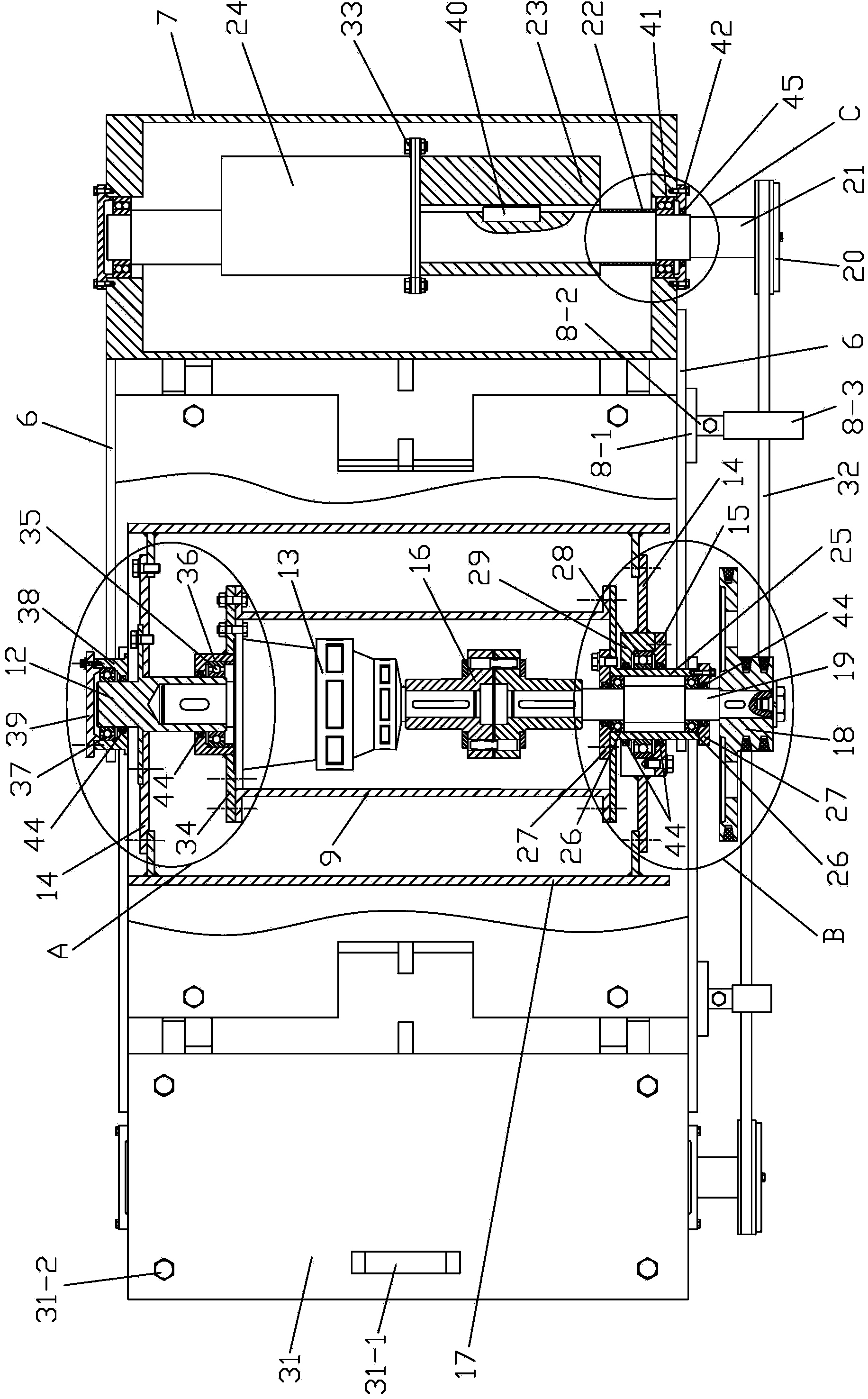 Double-ramming-head small-sized compacting machine