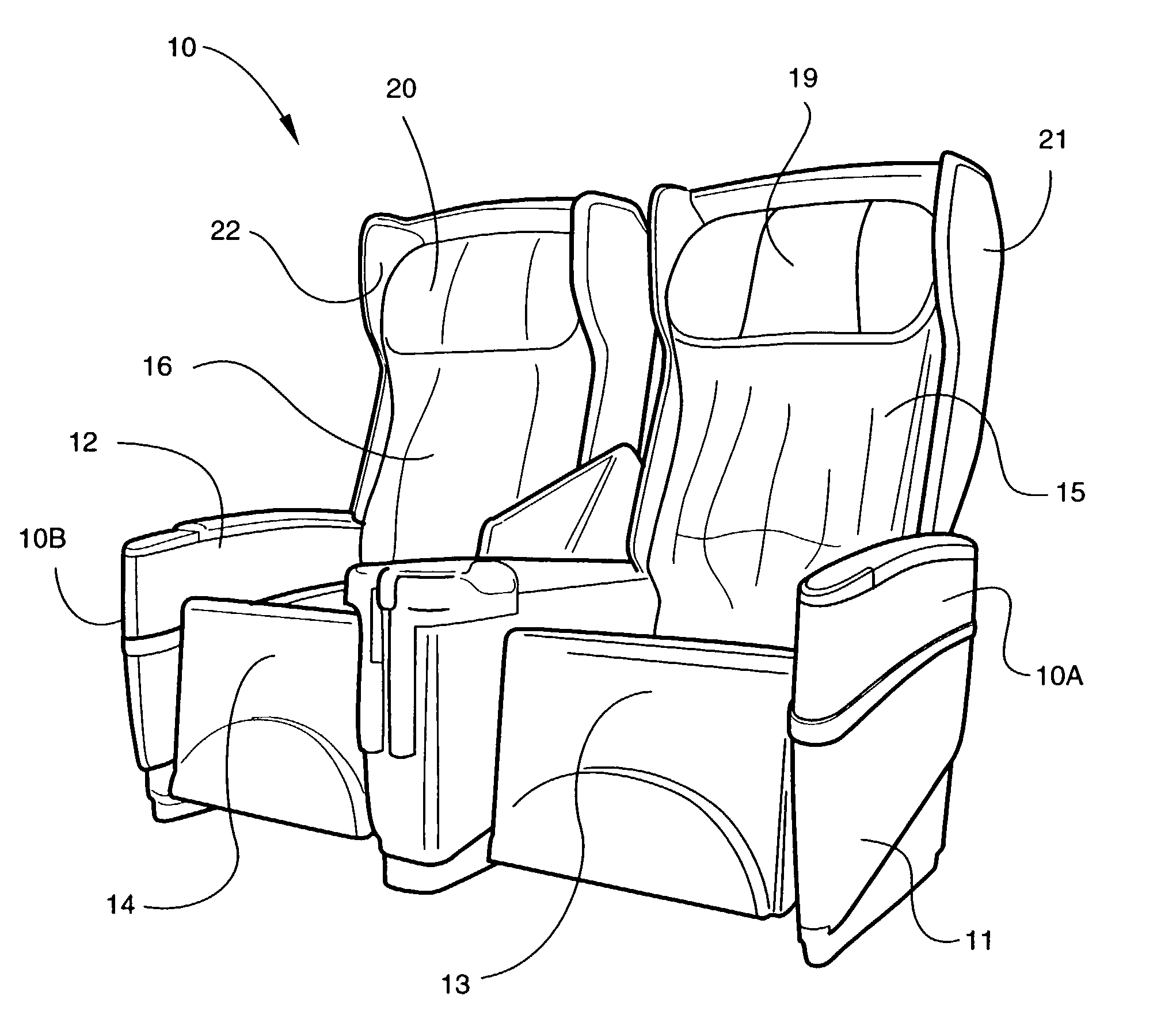 Passenger seat with privacy shell