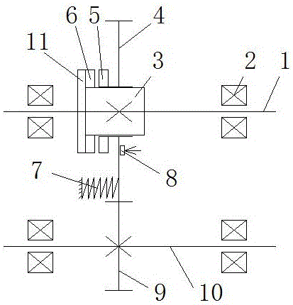 Constant mesh gear speed change device