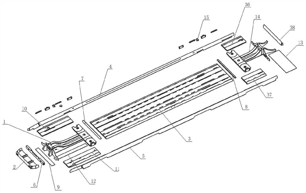 Railway vehicle chassis with large-section draft bolster buffer structure