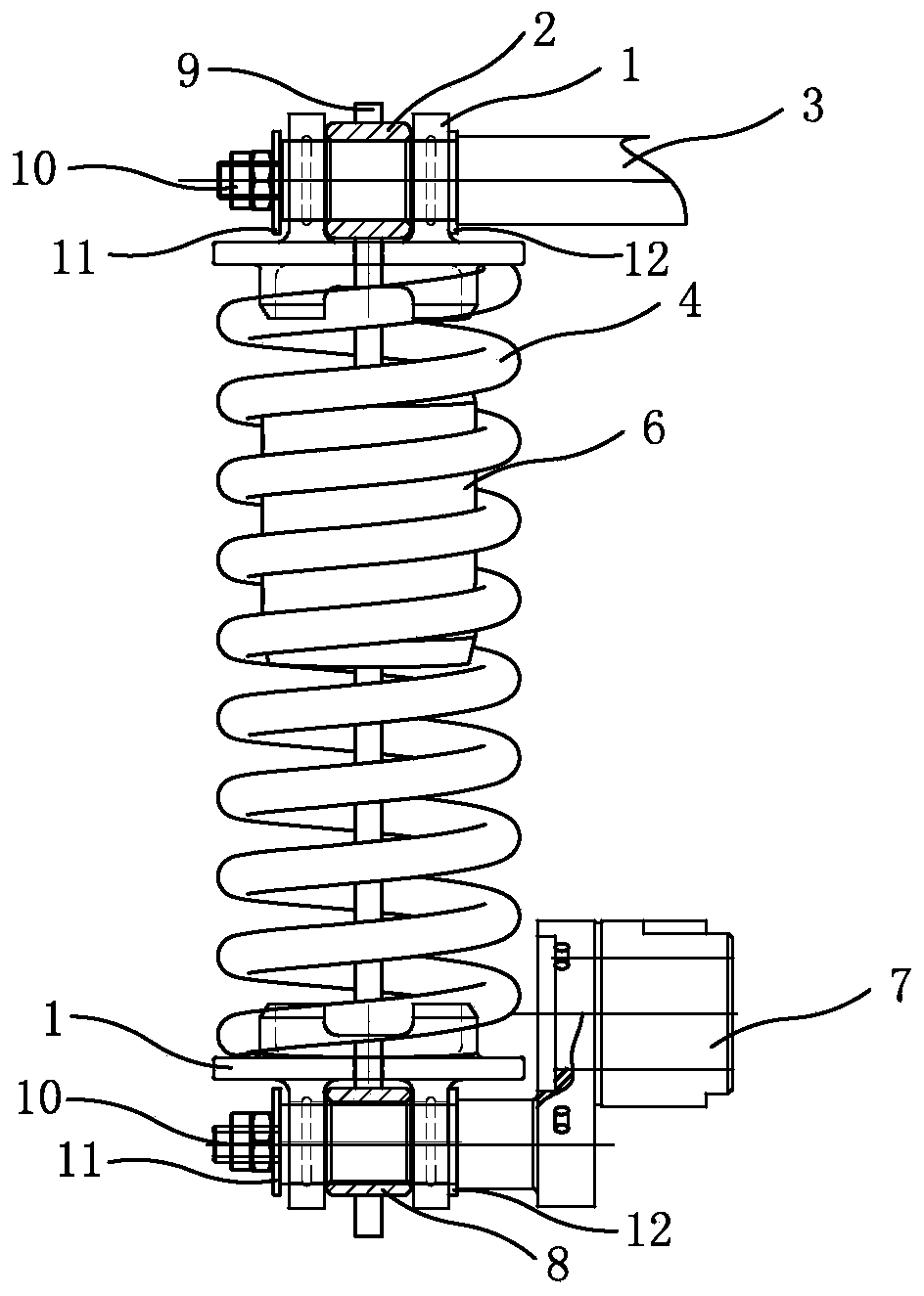 Spring operating mechanism closing spring residual energy absorption device