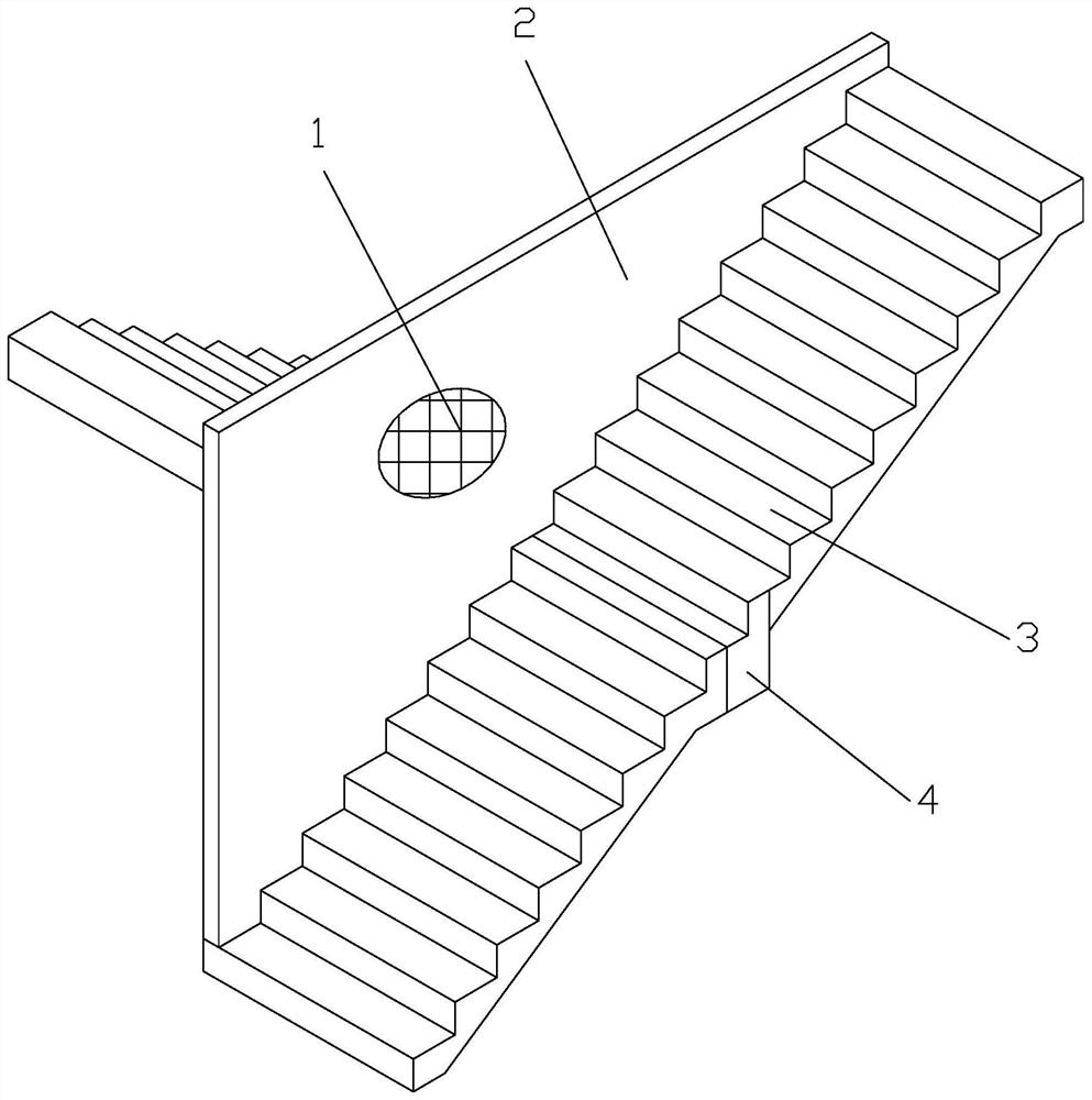 Non-bearing fireproof partition wall for scissor stairs, scissor stairs and construction method of scissor stairs