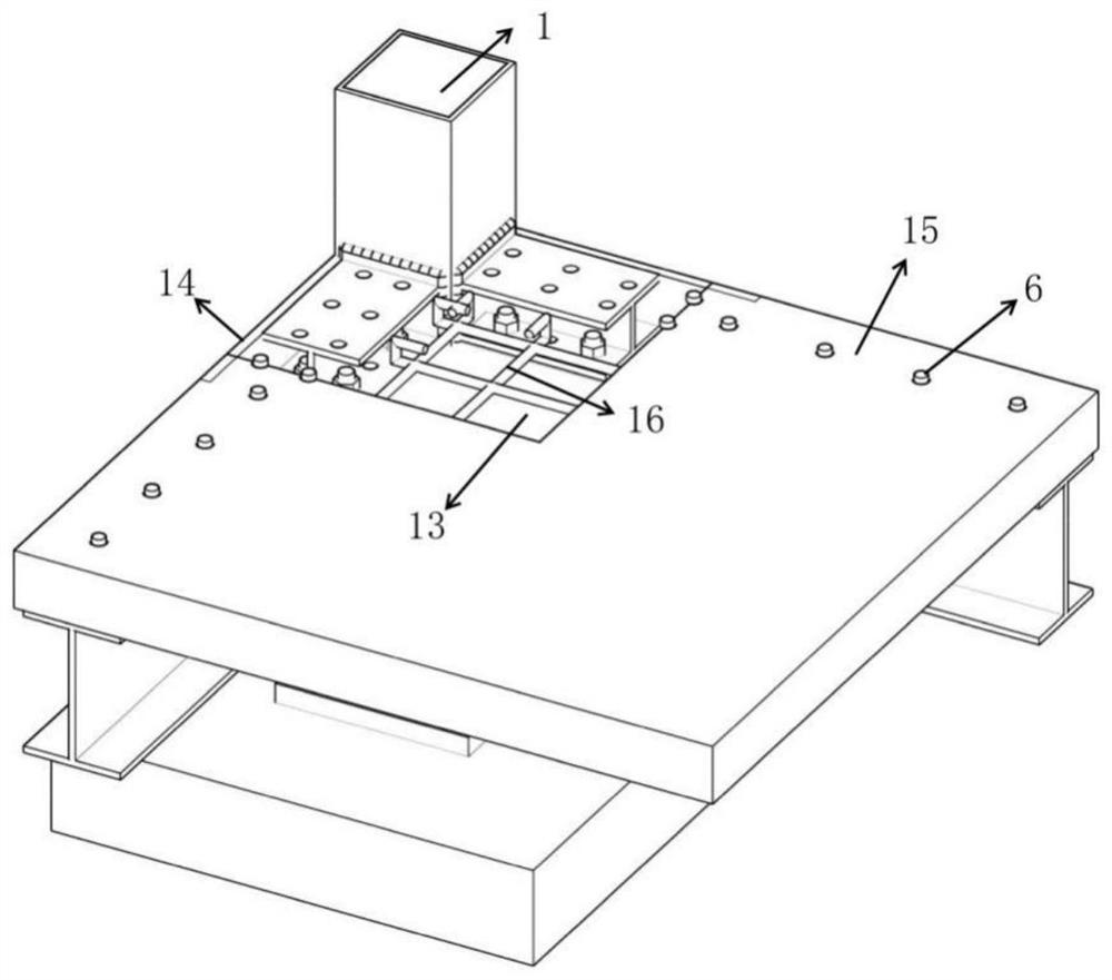 Concrete filled steel tube column-H-shaped steel beam-steel support-pi-shaped connecting piece combined corner column bottom joint and manufacturing method