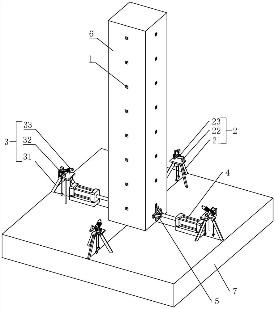 Measurement and positioning device and measurement and positioning method for installation of bridge prefabricated columns