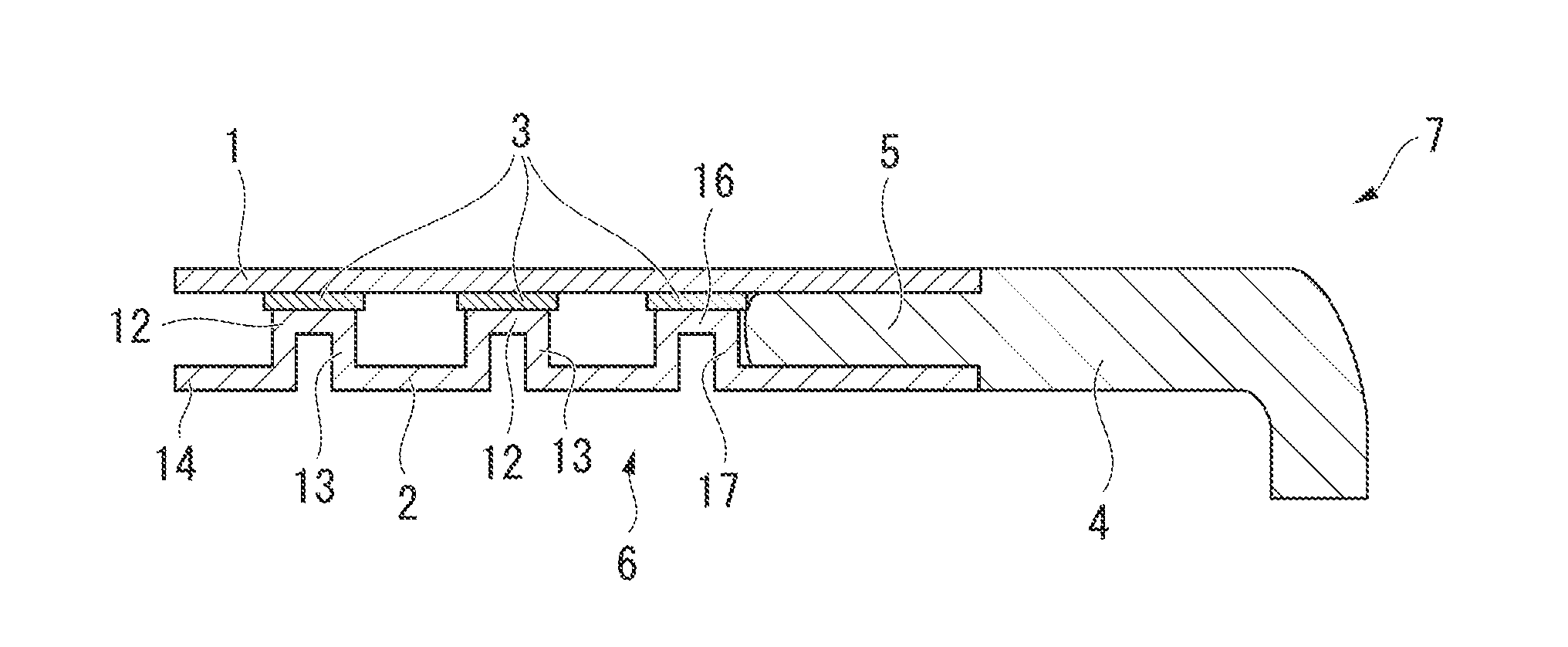 Fiber reinforced composite material structure, composite material molded body using the same, and manufacturing method therefor