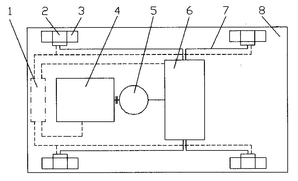 Electrically controlled hydraulic vehicle with individual drive and brake of wheels and recovery of braking energy