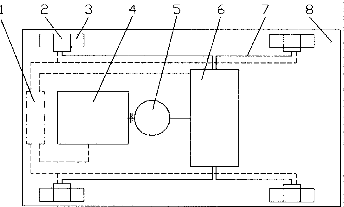 Electrically controlled hydraulic vehicle with individual drive and brake of wheels and recovery of braking energy