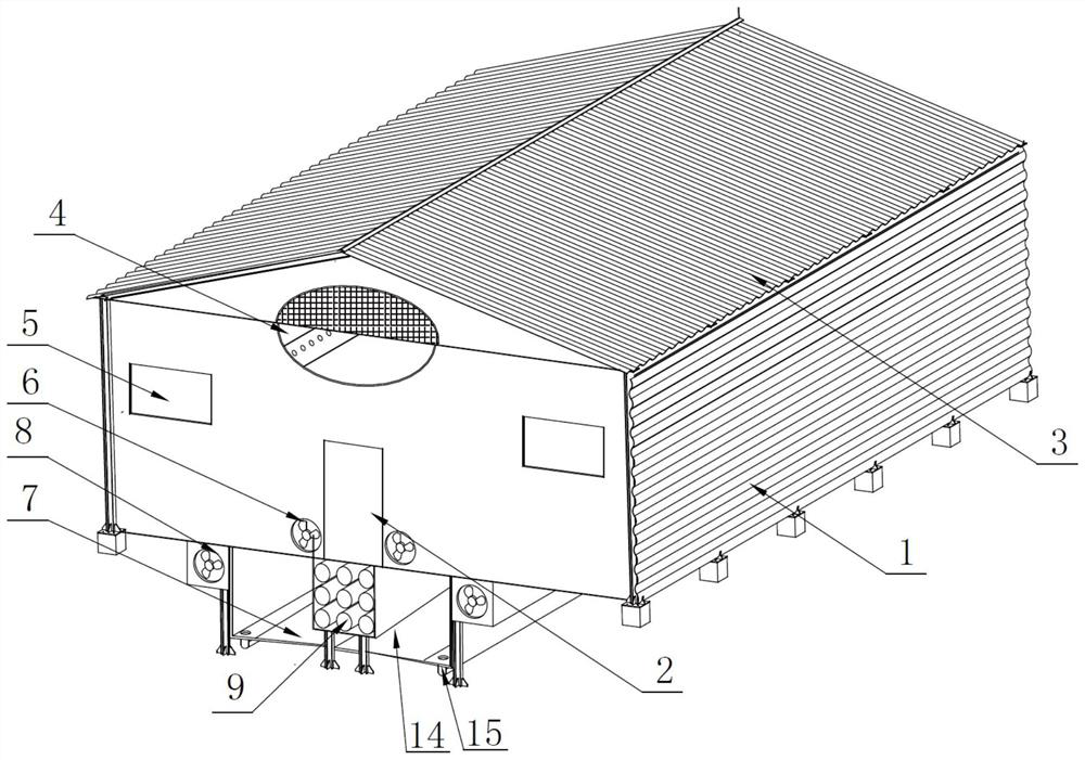 Energy-saving ecological integrated livestock shed