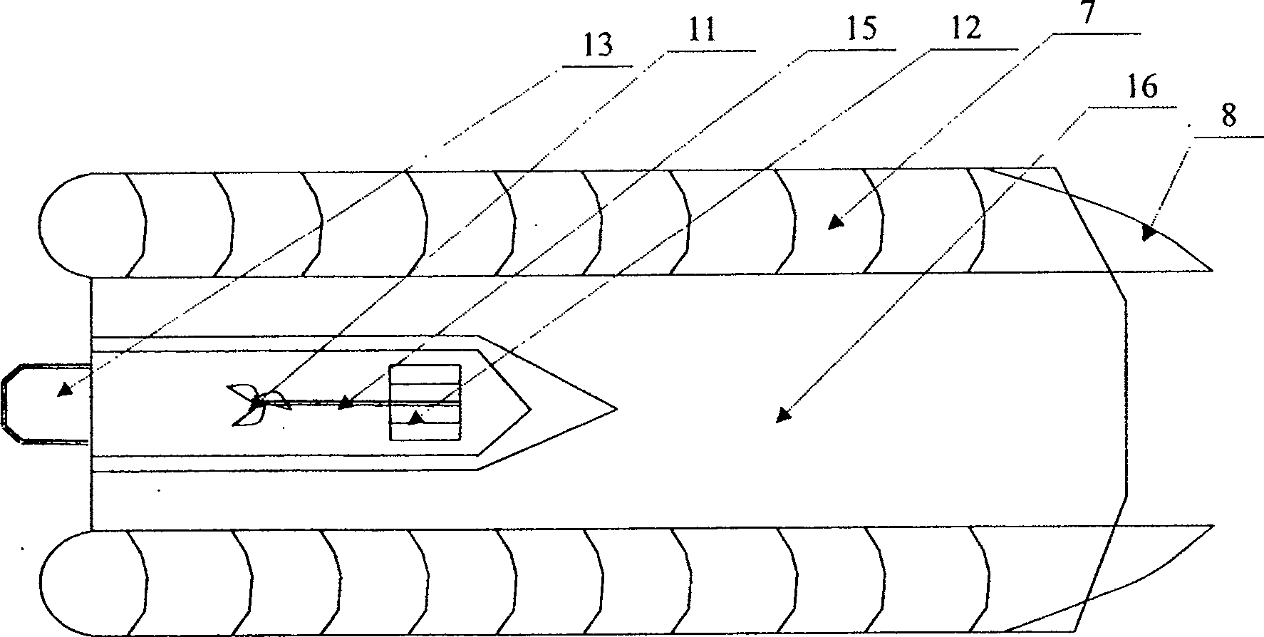 Platform-type light boat cabin double floater gliding type motorboat