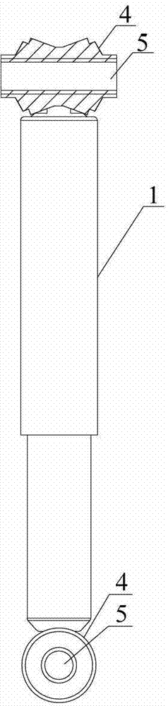 Shock absorber device of medium-sized and heavy type trucks