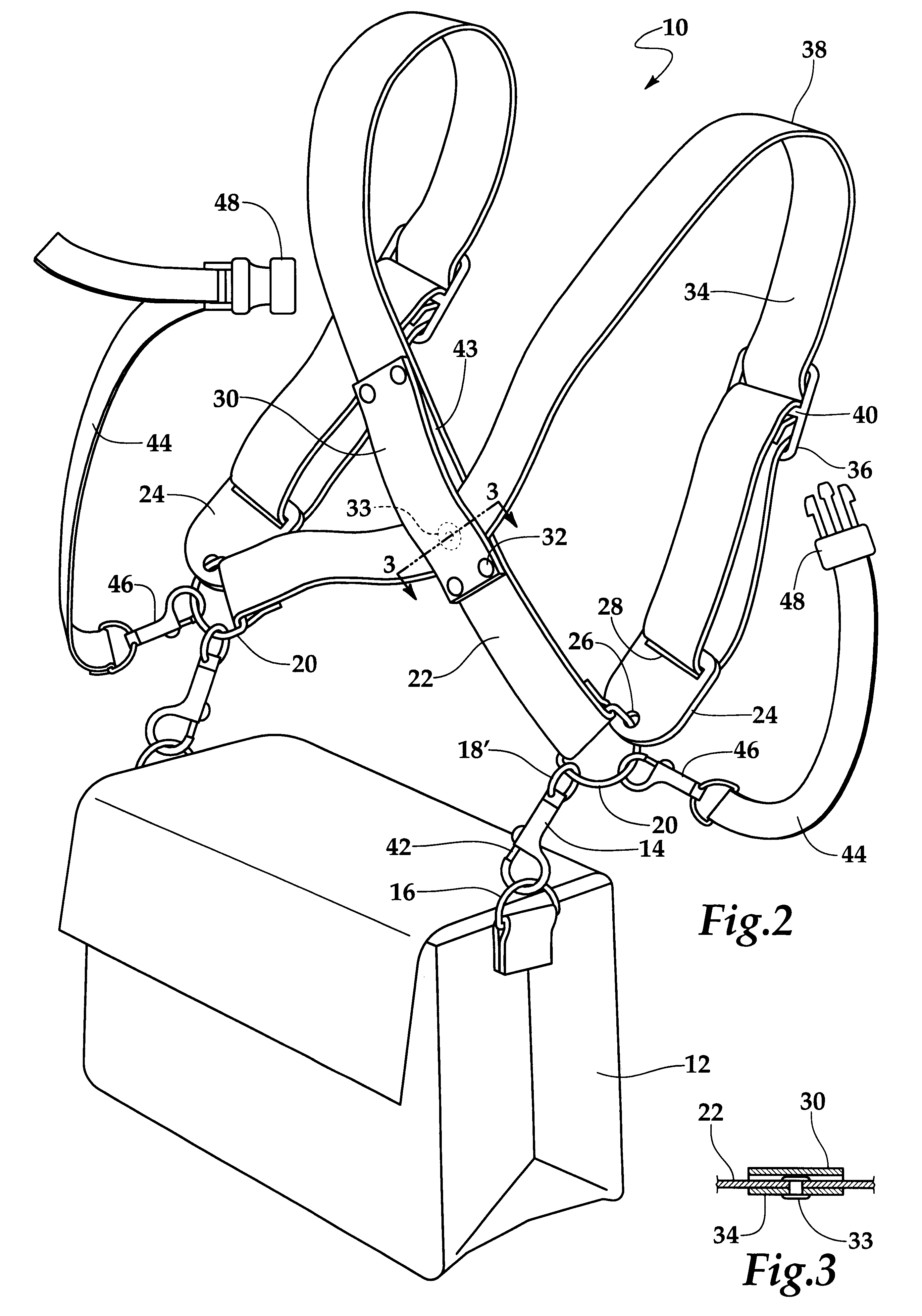 Dual strap system for conversion of bags to backpacks