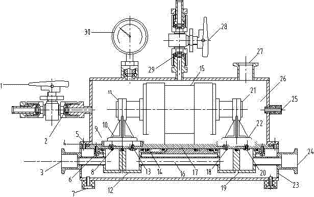 Vacuum gas diaphragm circulating pump for tritium purification