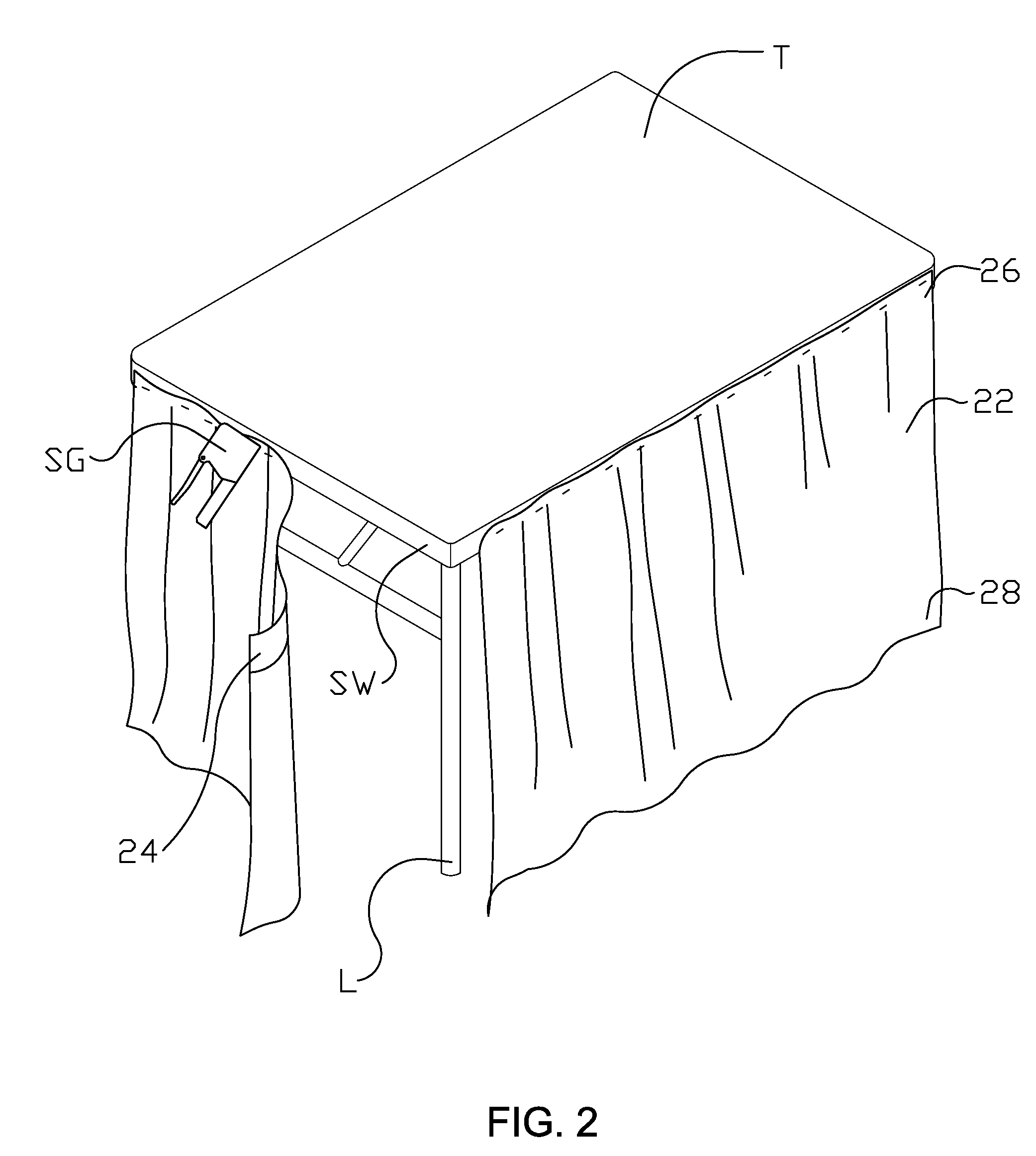 Combination Table Top Cover and Skirt Retainer