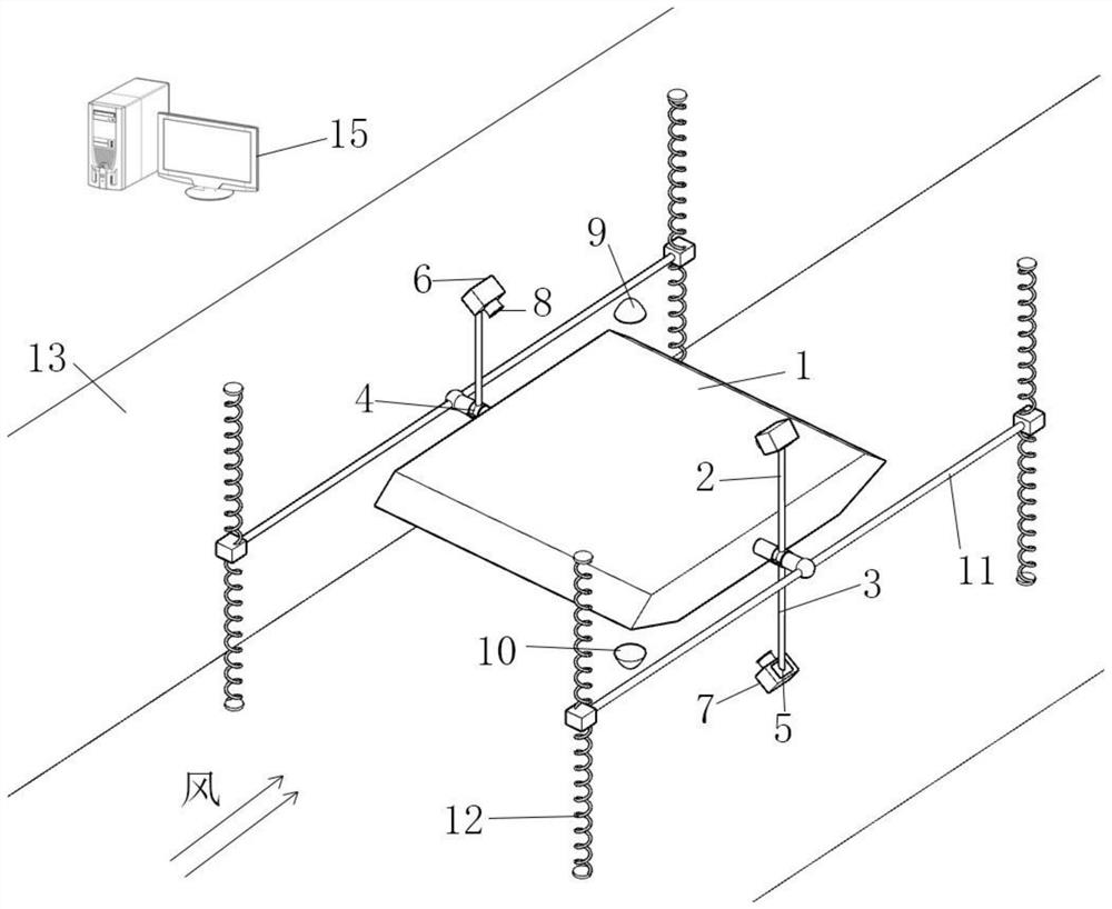 A wind tunnel test device for measuring the wind pressure on the surface of the bridge segment vibration model