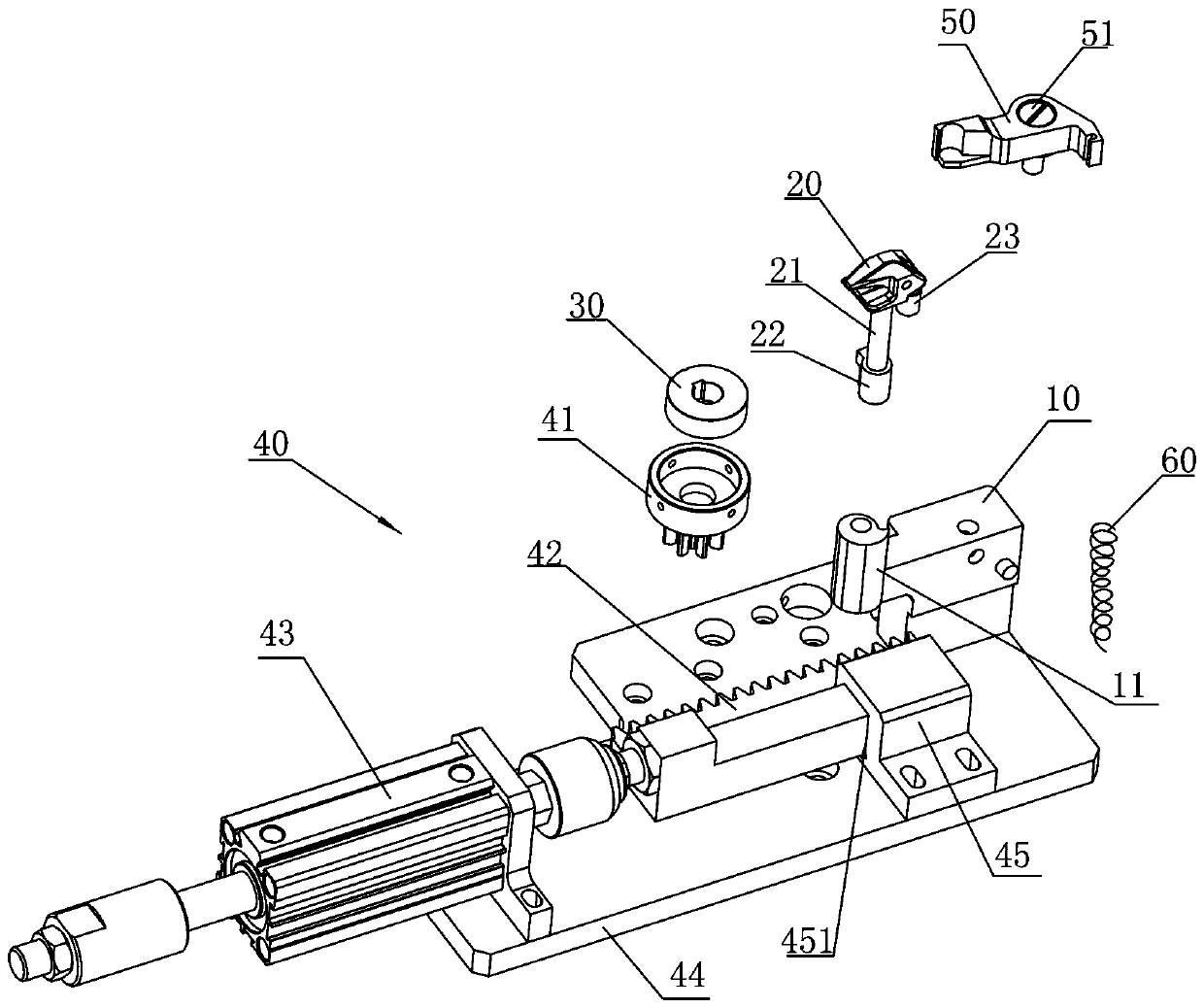 Knotting mechanism for strapping machine and knotting method