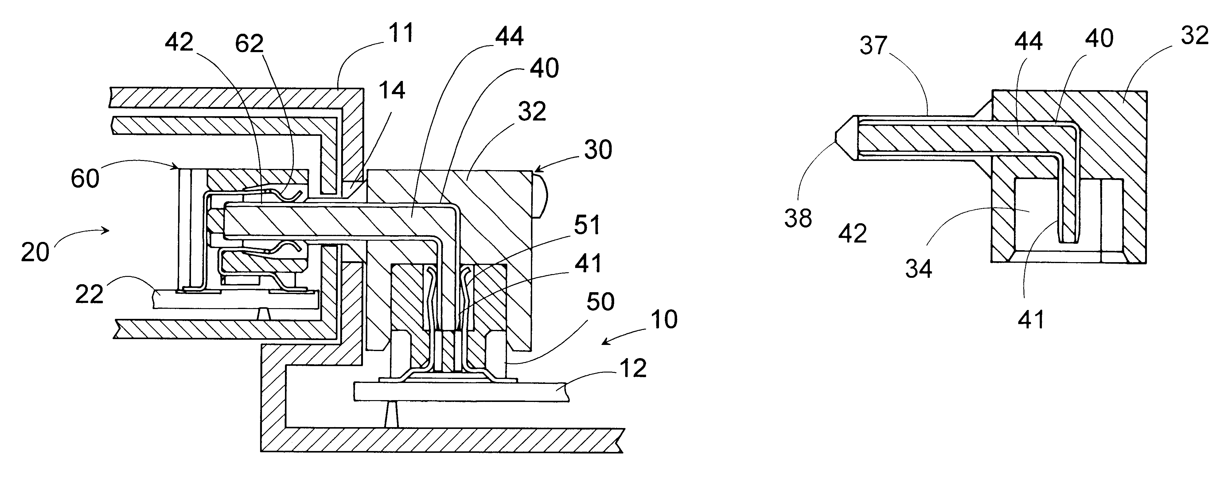 Electrical coupler for detachable interconnection between a main unit and an external unit