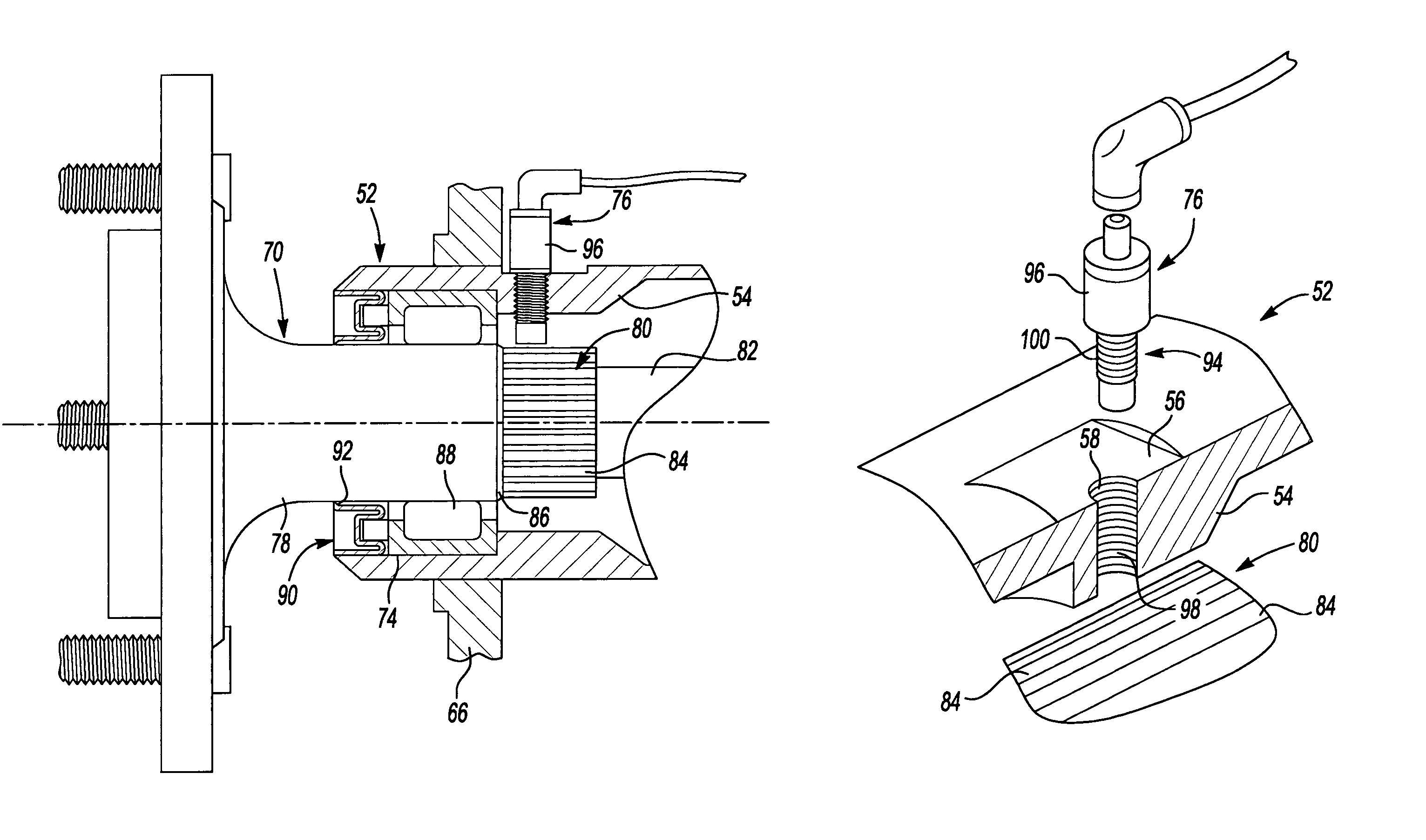 Beam axle with integral sensor mount and target