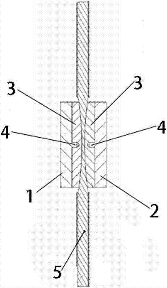 Testing clamp and method for improving mechanical fatigue performance of composite material