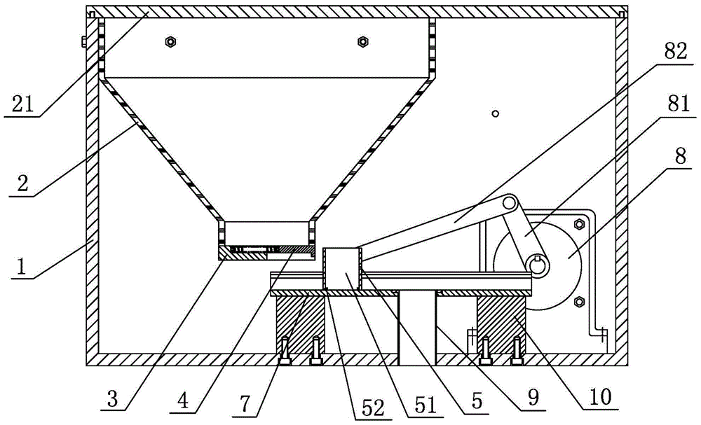 Feedstuff feeding device for breeding crab monomers in frames