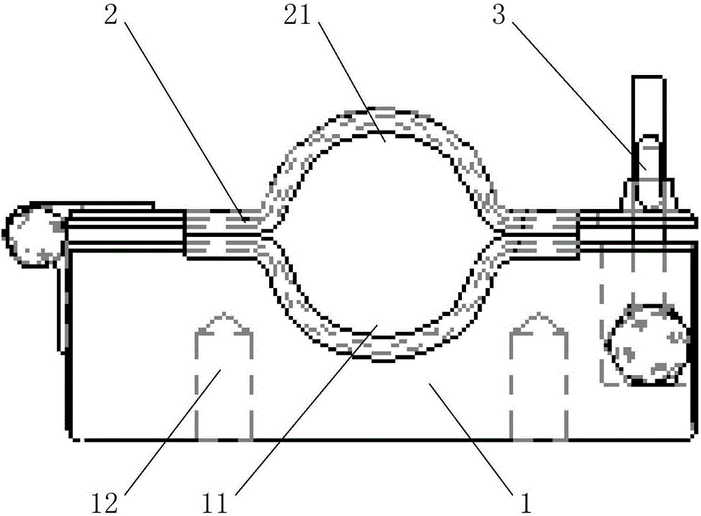 Wire cable clamping and fixing device used for X1K type container refrigerator car