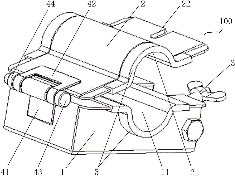 Wire cable clamping and fixing device used for X1K type container refrigerator car