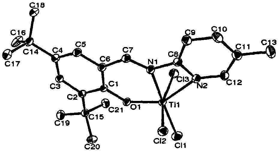 Salicylaldehyde pyridine imido titanium trichloride complex, its preparation method and application thereof, and polymerization method of ethene