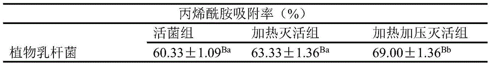 Method for removing acrylamide through lactic acid bacterial adsorption