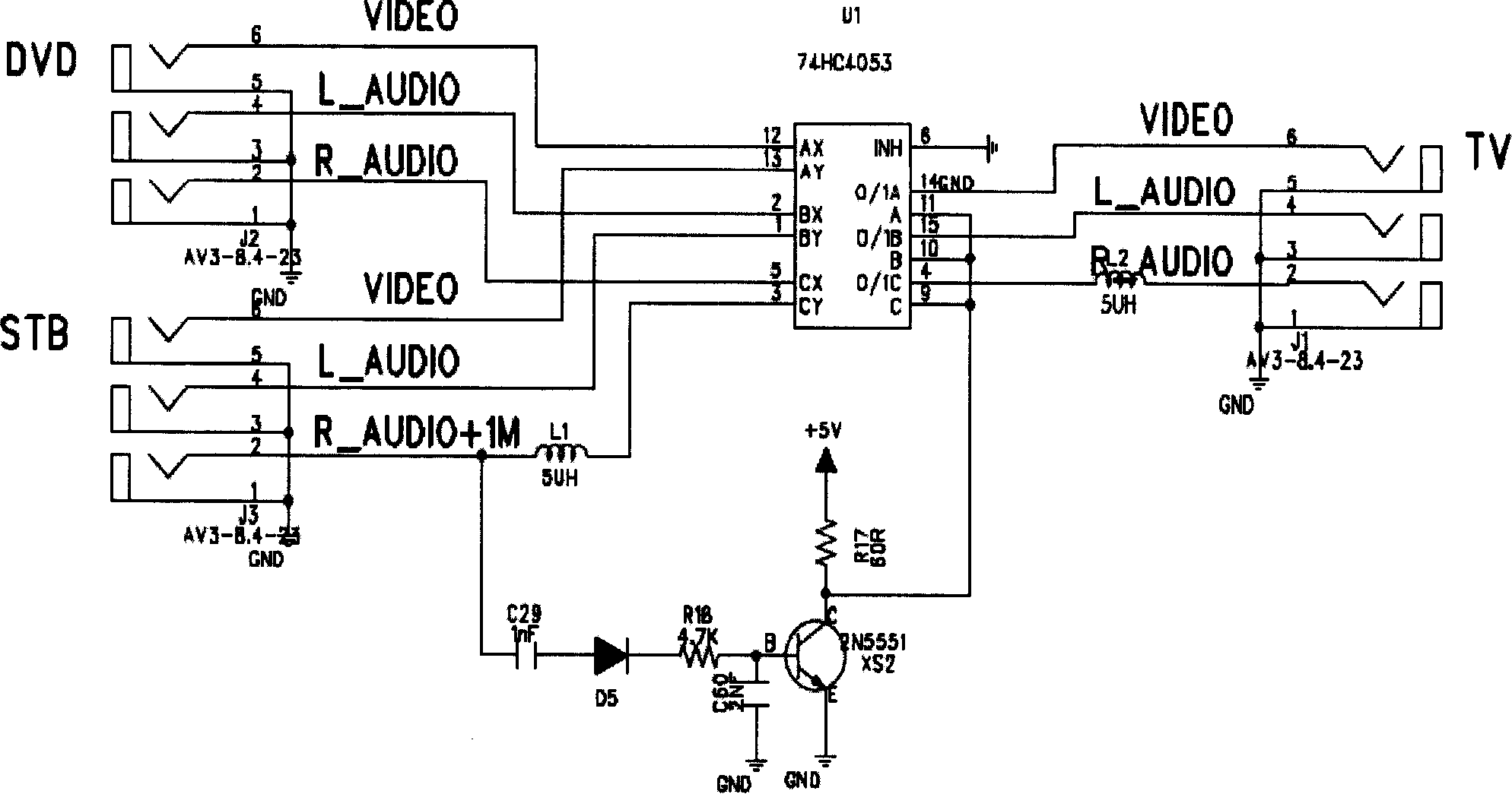 Signal switching device and system